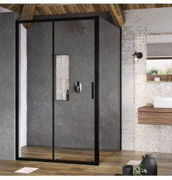 Stacionari sienelė Ravak Blix Slim, BLSPS-80 juoda+stiklas Transparent 1