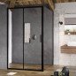 Stacionari sienelė Ravak Blix Slim, BLSPS-90 juoda+stiklas Transparent