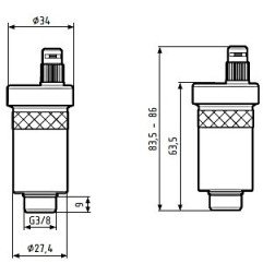 Nuorinimo vožtuvas automatinis Afriso PrimoVent, R½ x G⅜ 5
