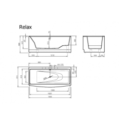Akmens masės vonia Vispool Relax, 170x80 balta 3