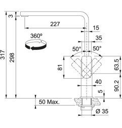 Plautuvės maišytuvas Franke Mythos, be ištraukiamo dušelio, industrinė juoda