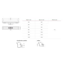 Dušo latako korpusas Aco ShowerDrain C, 92 mm su vertikaliu flanšu, 785 mm 3