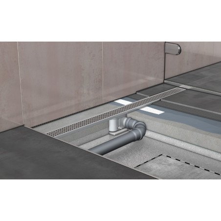 Dušo latako korpusas Aco ShowerDrain C, 65 mm su horizontaliu flanšu, 985 mm