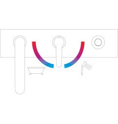 Įmontuojamas trijų dalių vonios krašto maišytuvas Ravak Puri, PU 026.00 chromas 3