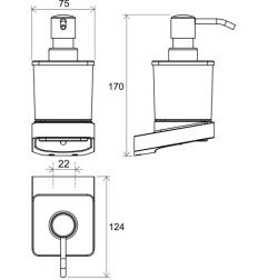 Laikiklis Ravak 10°, TD 231.20 su muilo dozatoriumi, juodas 5
