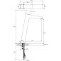 Praustuvo maišytuvas Ravak 10° Free, TD F 015.20 333 mm, be dugno vožtuvo, juodas