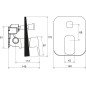 Potinkinis maišytuvas Ravak 10° Free, TD F 065.20 su jungikliu, skirtas R-box, juodas