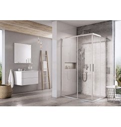 Stačiakampės dušo kabinos sienelė Ravak Blix Slim, BLSRV2K-100, blizgi+stiklas Transparent