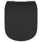 Dangtis WC Ideal Standard Tesi, Thin, lėtai nusileidžiantis, Silk Black juoda matinė