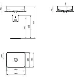 Pastatomas praustuvas Ideal Standard Strada II, 500x400 5