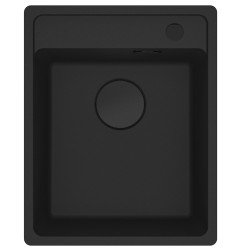 Granitinė plautuvė Franke Maris, MRG 610-37 A, Juoda matinė, juodas ekscentrinis ventilis 1