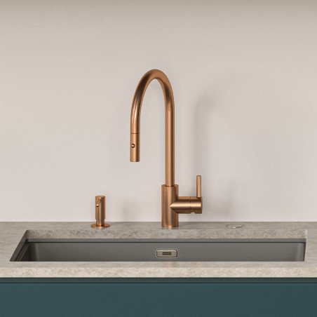 Plautuvės maišytuvas Franke Eos-Neo, su ištraukiamu dušeliu, varis