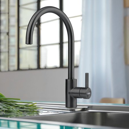 Plautuvės maišytuvas Franke Eos-Neo, be ištraukiamo dušelio, industrinė juoda