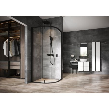 Pusapvalė dušo kabina Ravak Nexty, NSKK3-90 juodas+Transparent 1