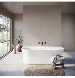 Laisvai pastatoma vonia Ravak Ypsilon Wall, 1780x860 balta su juodais priedais 4