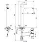 Praustuvo maišytuvas Ideal Standard Connect Air, Magnetic Grey, aukštas, su dugno vožtuvu