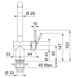 Plautuvės maišytuvas Franke Active L, be ištraukiamo dušelio, Onyx