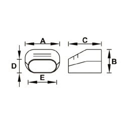 Užbaigimas-susiaurėjimas kondicionieriaus vamzdžių kanalui Tecnosystemi, New-Line TS72-EXC baltas