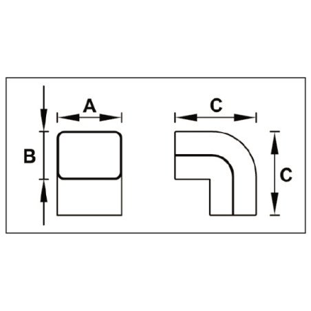 Alkūnė kondicionieriaus vamzdžių kanalui Tecnosystemi, standi horizontali Black-Line CA72-EXC juoda