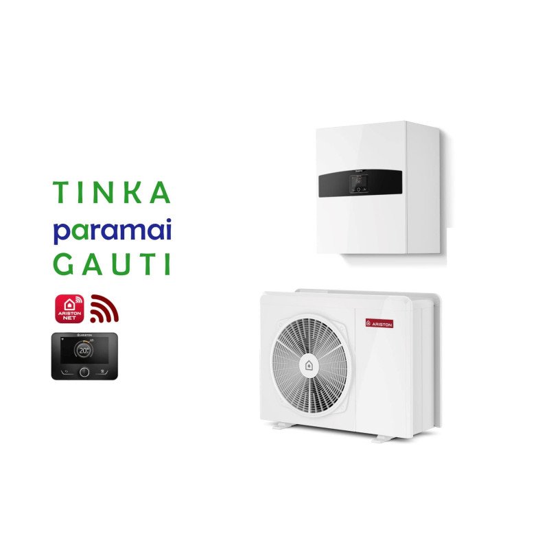 Šilumos siurblys Oras-Vanduo Ariston Nimbus R32, Plus, 35 S Net 6.35 kW, su Wi-Fi