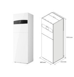 Šilumos siurblys Oras-Vanduo Ariston Nimbus R32, Compact, 80 S Net 11.74 kW, su integruotu 177l vandens šildytuvu ir Wi-Fi 3