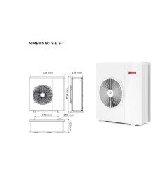 Šilumos siurblys Oras-Vanduo Ariston Nimbus R32, Flex, 80 S Net 11.74 kW, su 190l vandens šildytuvu ir Wi-Fi 5