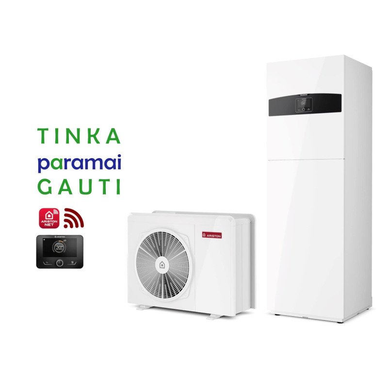 Šilumos siurblys Oras-Vanduo Ariston Nimbus R32, Compact, 35 S Net 6.35 kW, su integruotu 177l vandens šildytuvu ir Wi-Fi
