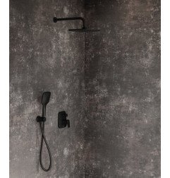 Stacionari dušo galva Ravak ABS, 983.20 kvadratine juoda, 250 mm 3