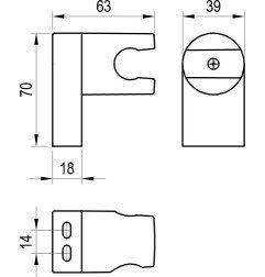 Plastikinis dušo galvutės laikiklis Ravak, 611.20BL, juodas 3