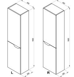 Aukšta spintelė Ravak SB Classic II, 400 R (dešinysis) balta/balta 5