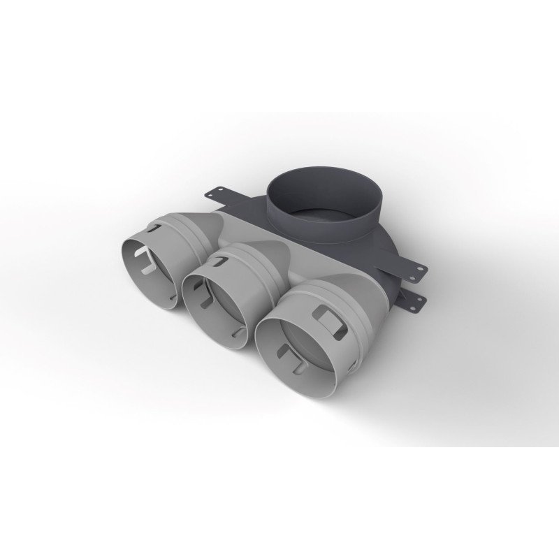 Dėžutė priglaistomam difuzoriui Ergovent, D125, 3x75 SlimBox žemo profilio