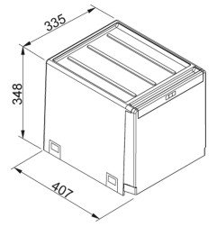 Šiukšliadėžė FRANKE, Cube 40, automatinis atidarymas, 2x14l. 3