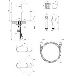 Praustuvo maišytuvas Ravak Chrome, CR 112.01 su bide dušeliu, chromas 3