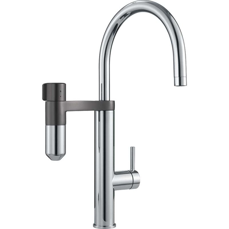 Plautuvės maišytuvas Franke su filtru, Vital J-Spout Chromas/Gunmetal filtruotam ir karštam/šaltam vandeniui Plautuvės maišytuvas Franke su filtru, Vital J-Spout Chromas/Gunmetal filtruotam ir karštam/šaltam vandeniui