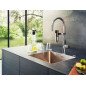 Plautuvės maišytuvas Franke su filtru, Vital J-Spout Chromas/Gunmetal filtruotam ir karštam/šaltam vandeniui Plautuvės maišytuvas Franke su filtru, Vital J-Spout Chromas/Gunmetal filtruotam ir karštam/šaltam vandeniui