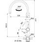 Plautuvės maišytuvas Franke su filtru, Vital J-Spout Chromas/Gunmetal filtruotam ir karštam/šaltam vandeniui Plautuvės maišytuvas Franke su filtru, Vital J-Spout Chromas/Gunmetal filtruotam ir karštam/šaltam vandeniui
