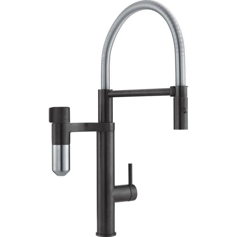 Plautuvės maišytuvas Franke su filtru, Vital Semi-Pro industrinė juoda/nerūdijantis plienas filtruotam ir karštam/šaltam vandeni Plautuvės maišytuvas Franke su filtru, Vital Semi-Pro industrinė juoda/nerūdijantis plienas filtruotam ir karštam/šaltam vandeni