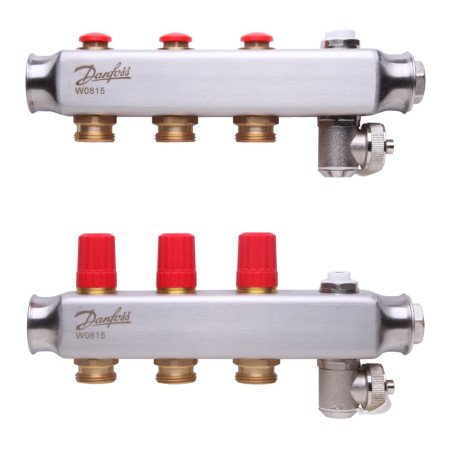 Reguliuojamas grindinio šildymo kolektorius Danfoss, be srauto matuoklių, SSM 3 žiedų 1