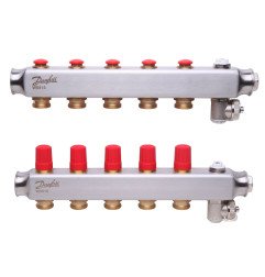 Reguliuojamas grindinio šildymo kolektorius Danfoss, be srauto matuoklių, SSM 5 žiedų 1