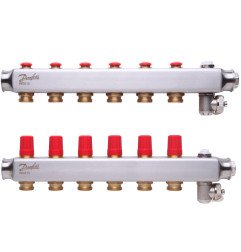 Reguliuojamas grindinio šildymo kolektorius Danfoss, be srauto matuoklių, SSM 6 žiedų 1