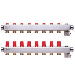 Reguliuojamas grindinio šildymo kolektorius Danfoss, be srauto matuoklių, SSM 8 žiedų 1