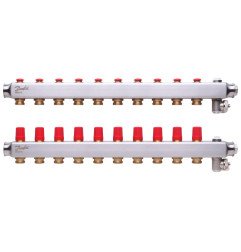 Reguliuojamas grindinio šildymo kolektorius Danfoss, be srauto matuoklių, SSM 10 žiedų 1