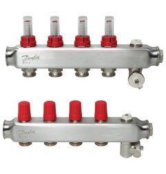 Reguliuojamas grindinio šildymo kolektorius Danfoss, su srauto matuokliais, SSM-F 4 žiedų 1