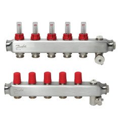 Reguliuojamas grindinio šildymo kolektorius Danfoss, su srauto matuokliais, SSM-F 5 žiedų 1