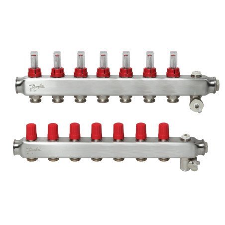 Reguliuojamas grindinio šildymo kolektorius Danfoss, su srauto matuokliais, SSM-F 7 žiedų 1