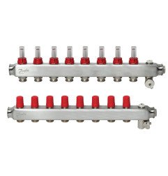 Reguliuojamas grindinio šildymo kolektorius Danfoss, su srauto matuokliais, SSM-F 8 žiedų 1