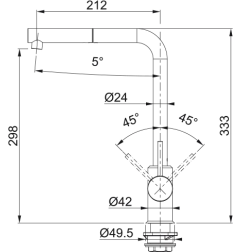 Plautuvės maišytuvas Franke Sirius L, Chromas/Onyx