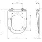 WC dangtis Ravak, Uni Chrome Flat, juodas WC dangtis Ravak, Uni Chrome Flat, juodas