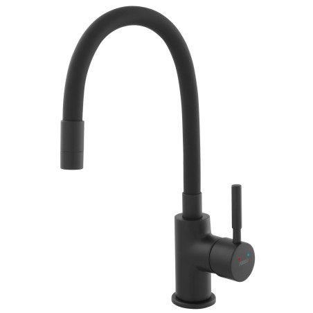 Plautuvės maišytuvas Ferro Zumba, juodas, lankstus 1