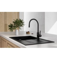 Plautuvės maišytuvas Ferro Zumba, juodas, lankstus